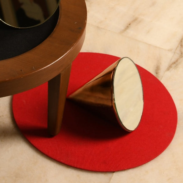 Conical Table Mirror Ornament in Gold or Rose Gold Finish 1 BHK Interiors