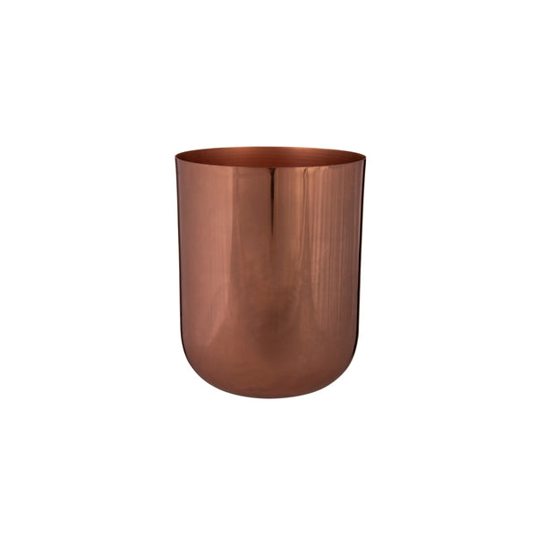 Curved Glossy Metal Table Top Pot / Planter in Rose Gold or Gold 1 BHK Interiors