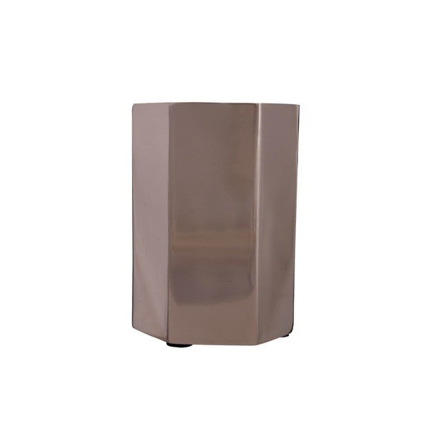 Hexagonal Metal Pen Stand / Vase / Spoon Holder in 3 Molten Metallics - Gold, Rose Gold or Silver 1 BHK Interiors