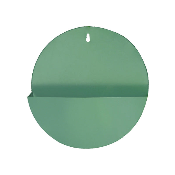 "Lunar" Hanging Metal Mounted Wall Planter / Letter Box in Fern Green 1 BHK Interiors