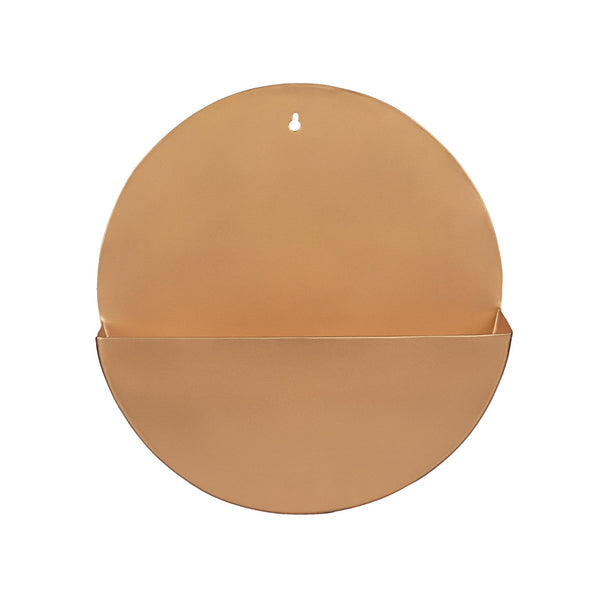 "Lunar" Hanging Metal Mounted Wall Planter / Letter Box in Rose Gold 1 BHK Interiors