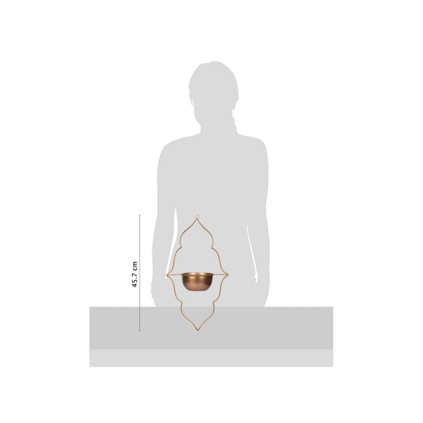 Moroccan Hanging Metal Planter in Gold Finish 1 BHK Interiors