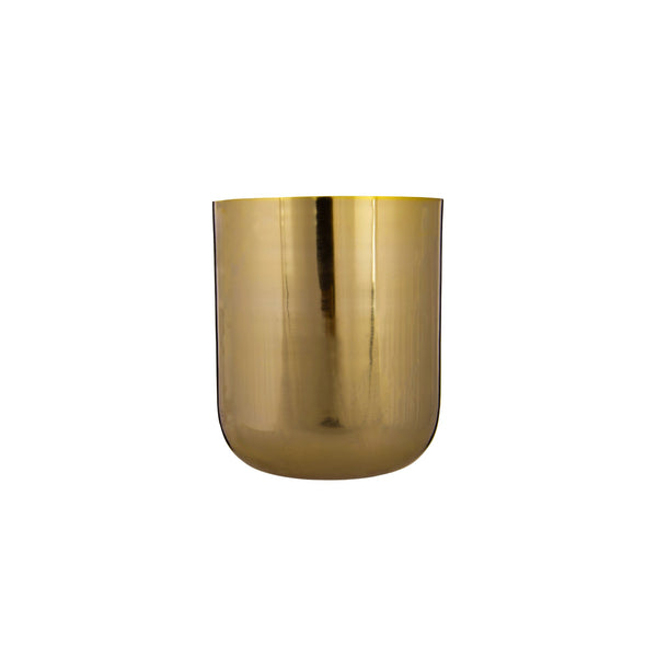 Curved Glossy Metal Table Top Pot / Planter in Rose Gold or Gold 1 BHK Interiors