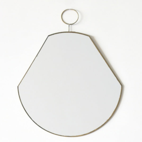 Slim Pear Shaped Brass Loop Wall Mirror 1 BHK Interiors