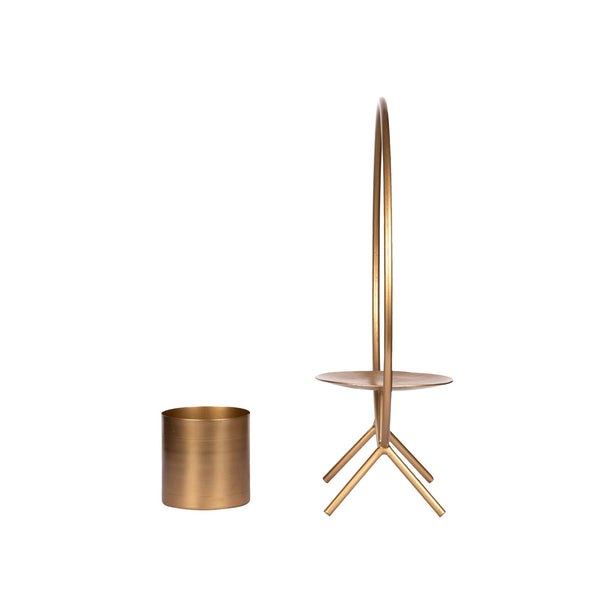 "Sunshine in a Pot" Table Top Planter with Detachable Pot in Gold 1 BHK Interiors