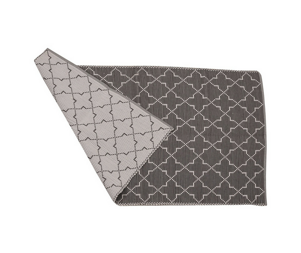 Geometric Print Grey Floor Runner 1 BHK Interiors