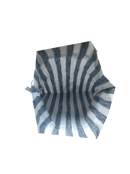 Navy Blue Striped Drawstring Multi Purpose Pouch 1 BHK Interiors