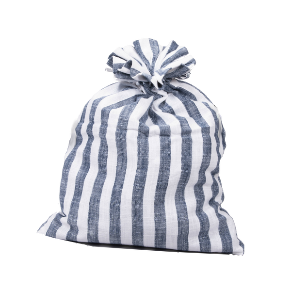 Navy Blue Striped Drawstring Multi Purpose Pouch 1 BHK Interiors