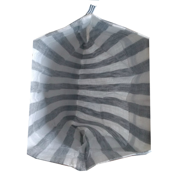 Grey Striped Drawstring Multi Purpose Pouch (Grey) 1 BHK Interiors
