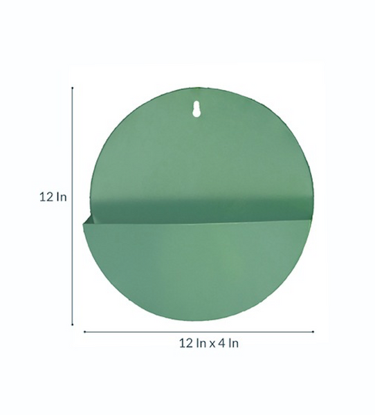 "Lunar" Hanging Metal Mounted Wall Planter / Letter Box in Fern Green 1 BHK Interiors