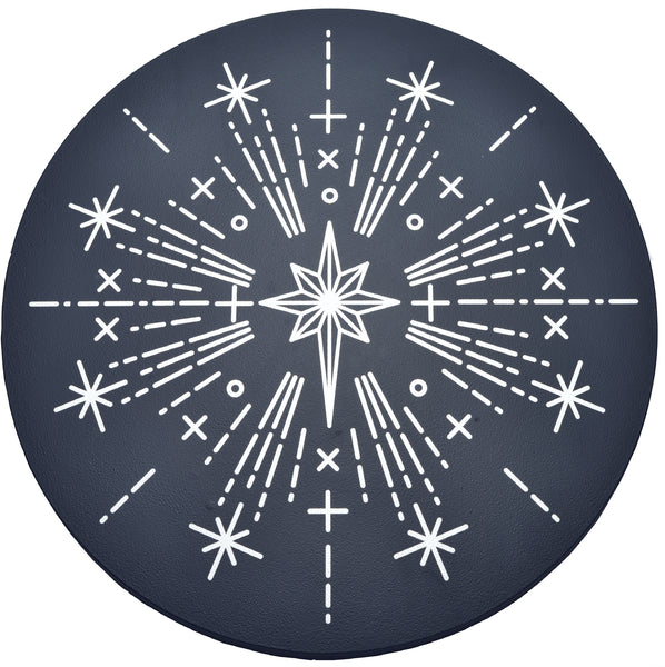 1 BHK x Studio Kohl "Nakshatra" Mini Table / Wall Hanging in Navy Blue & Silver 1 BHK Interiors