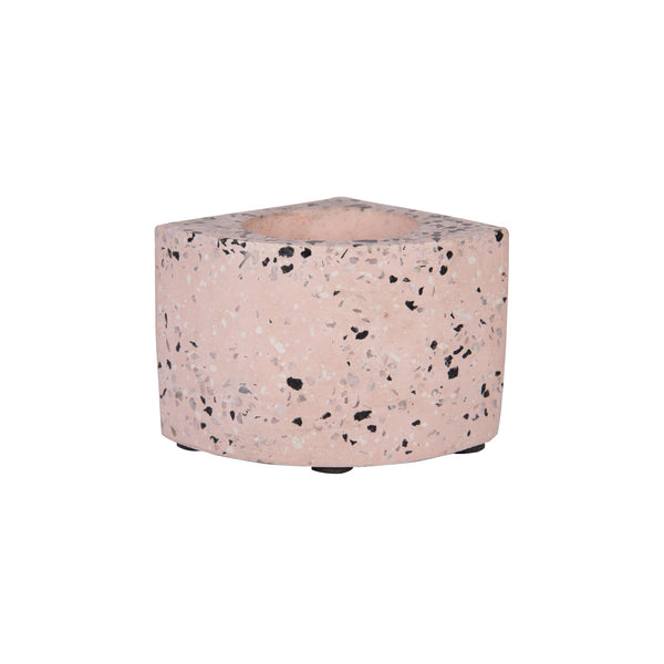 Quarter Concrete Table Top Pot / Planters with Terrazzo Print in 4 Colours 1 BHK Interiors