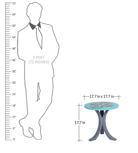 1 BHK x Studio Kohl "Ikat 1" Mini Table / Wall Hanging in Aqua & Gold 1 BHK Interiors