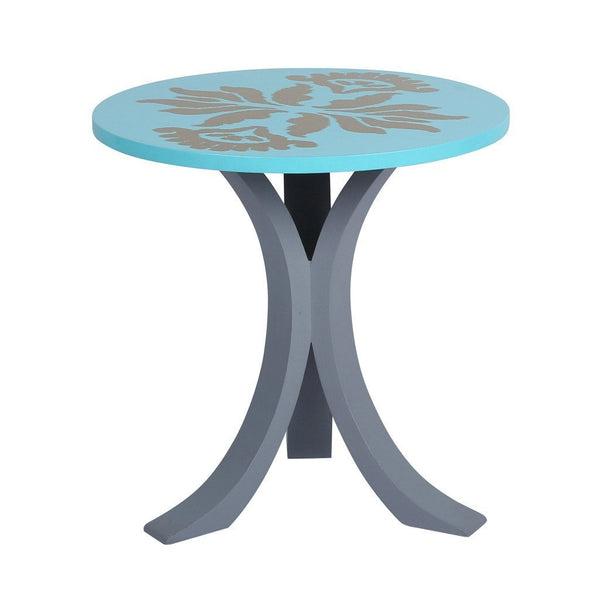 1 BHK x Studio Kohl "Ikat 1" Mini Table / Wall Hanging in Aqua & Gold 1 BHK Interiors
