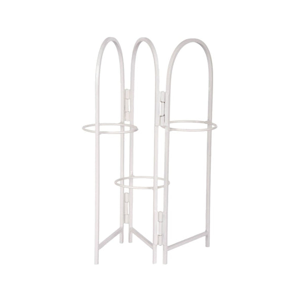 Mini Fence Metal Table Top Planter Set with 3 Pots in White