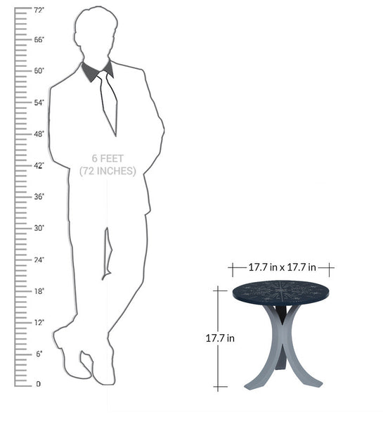 1 BHK x Studio Kohl "Nakshatra" Mini Table / Wall Hanging in Navy Blue & Silver 1 BHK Interiors