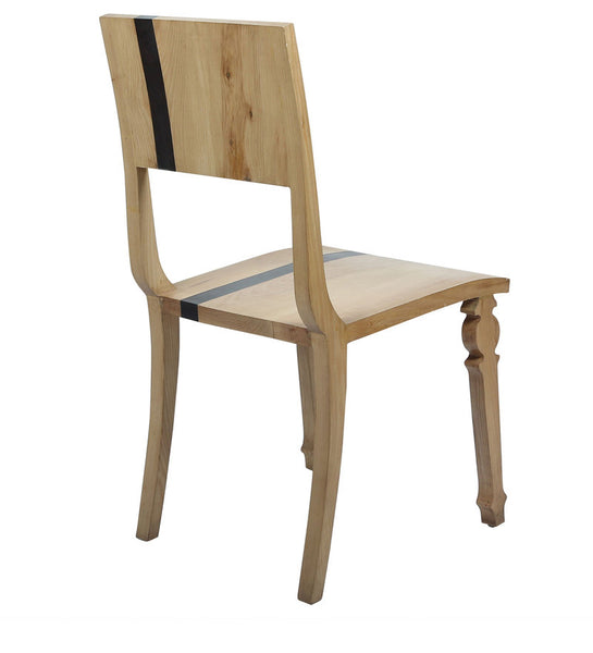 "Slice of Life" Scandinavian Striped Pine & Walnut Chair 1 BHK Interiors