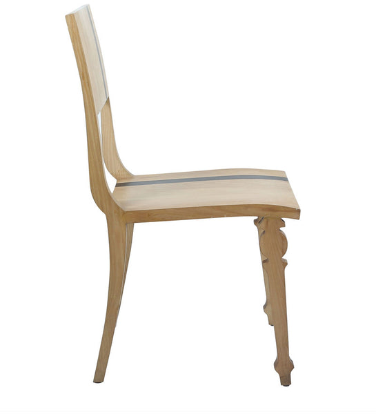 "Slice of Life" Scandinavian Striped Pine & Walnut Chair 1 BHK Interiors