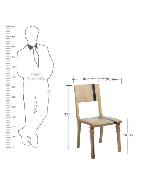 "Slice of Life" Scandinavian Striped Pine & Walnut Chair 1 BHK Interiors