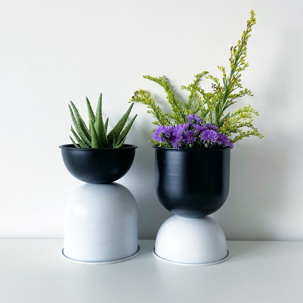 Venus Double Decker Metal Planter / Pot in Matte Finish -