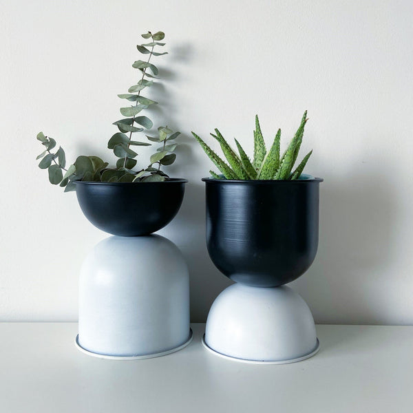Venus Double Decker Metal Planter / Pot in Matte Finish -