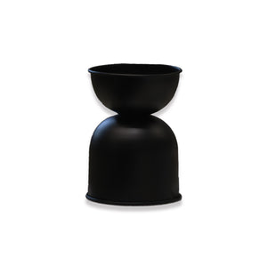 Venus Double Decker Metal Planter Pot in Matte Finish Black