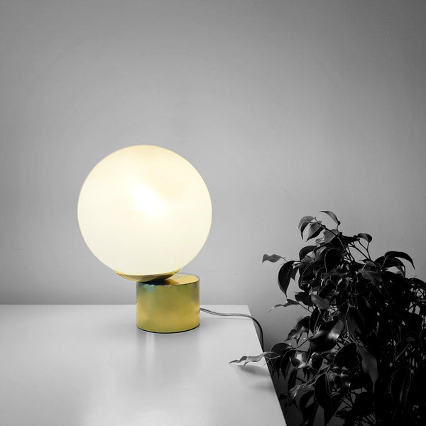 Cliffhanger Glass Globe and Stainless Steel Lamp - Lamp