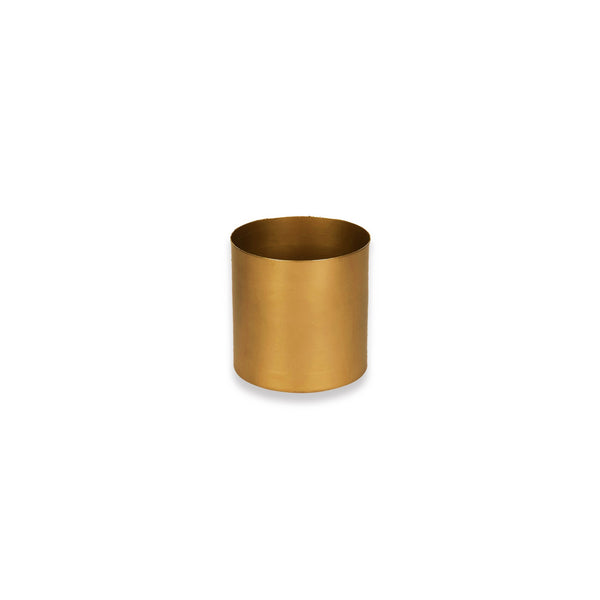 Cylindrical Pot / Planter in Bright Matte Gold