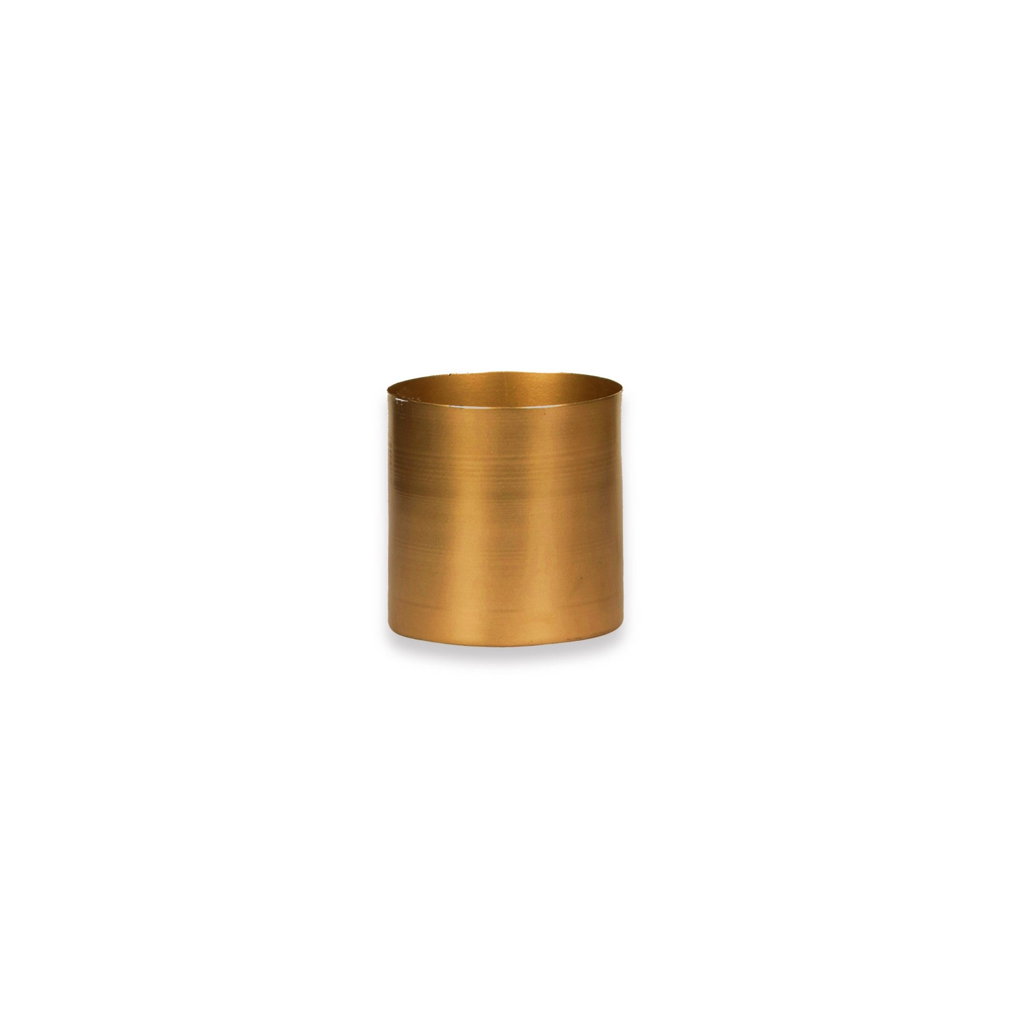 Cylindrical Pot / Planter in Bright Matte Gold