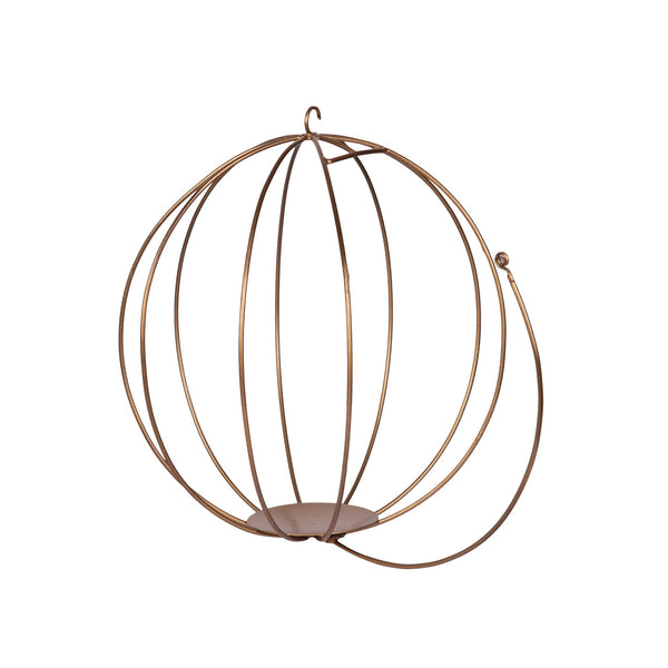 "Pumpkin" Metal Candle Holder / Hanging Planter in Gold Finish (Optional Matching Bowl or Pot) 1 BHK Interiors