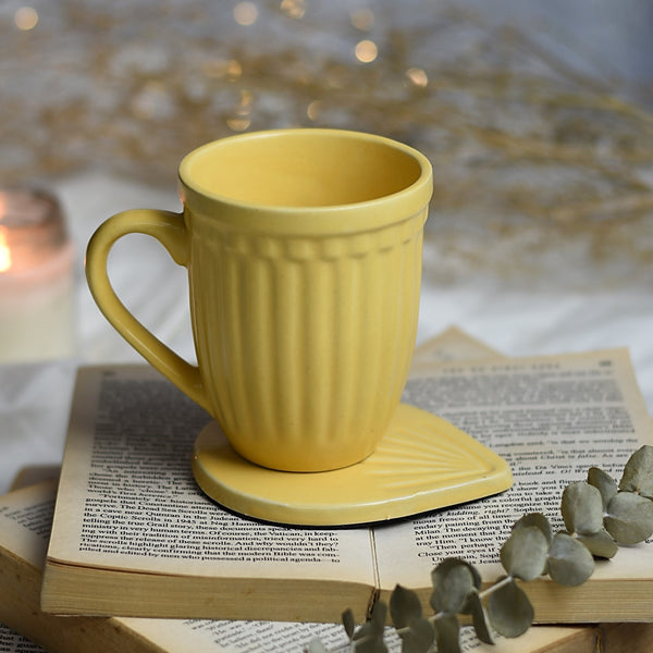 Vintage Look Grooved Ceramic Mug - Choose from 4 Colours 1 BHK Interiors