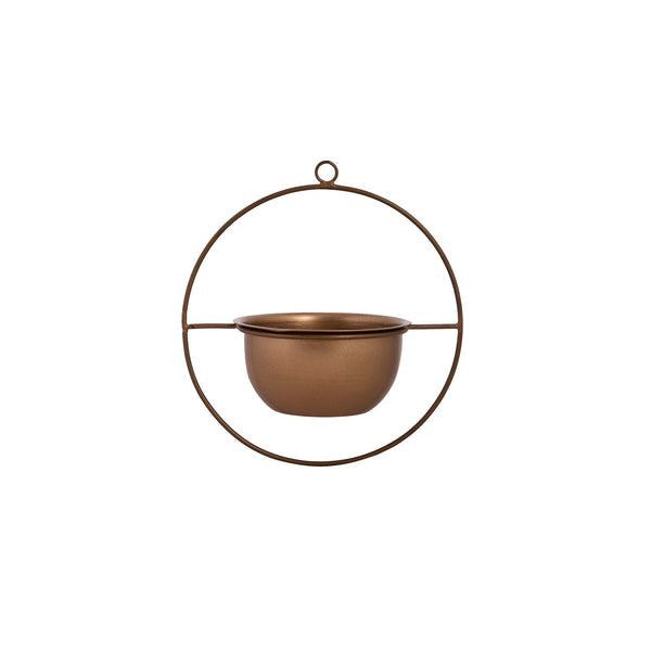 "Bow Down Mister" Table Top Stand with Hanging Planter in Gold 1 BHK Interiors