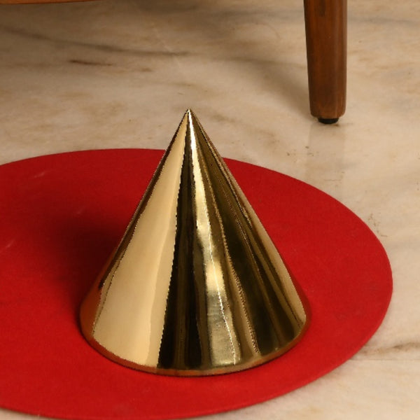 Conical Table Mirror Ornament in Gold or Rose Gold Finish 1 BHK Interiors