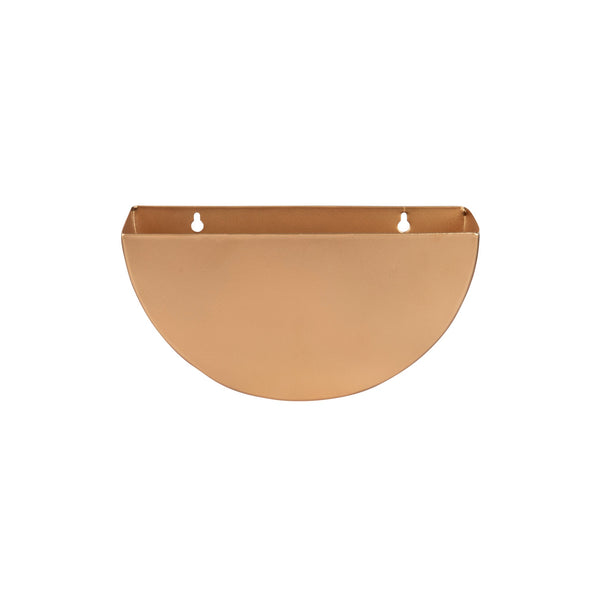 Crescent Metal Mounted Wall Planter in Rose Gold 1 BHK Interiors