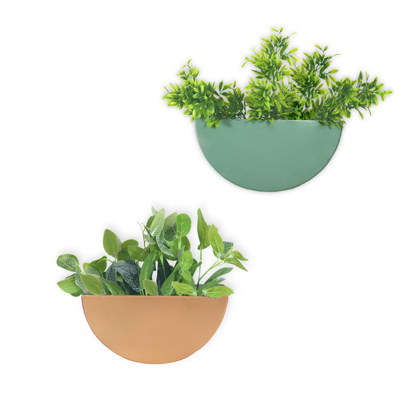 Crescent Metal Mounted Wall Planters 1 BHK Interiors