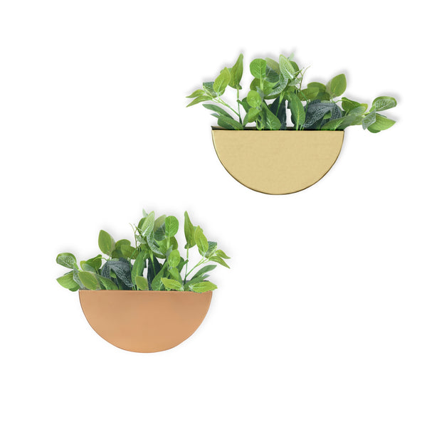 Crescent Metal Mounted Wall Planters 1 BHK Interiors