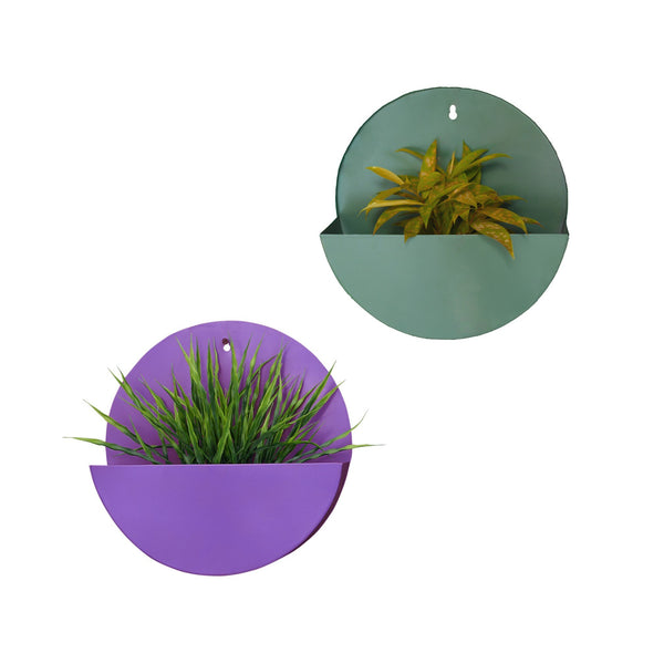 "Lunar" Hanging Metal Mounted Wall Planter / Letter Box in 4 Colours 1 BHK Interiors