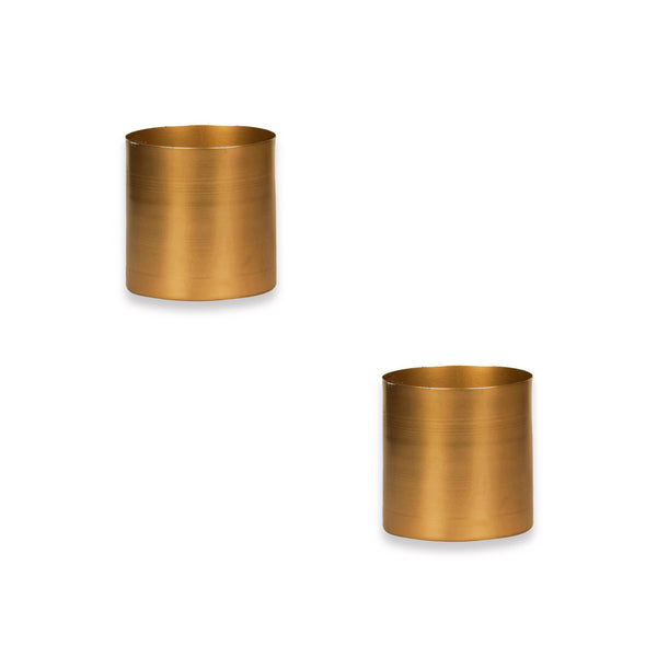 Cylindrical Pot / Planter in Bright Matte Gold