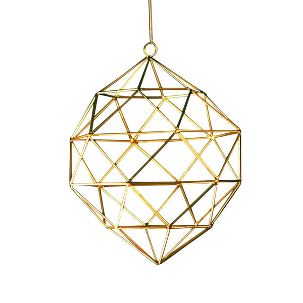 Metal Decorative Hanging Pendant in Gold Finish 1 BHK Interiors