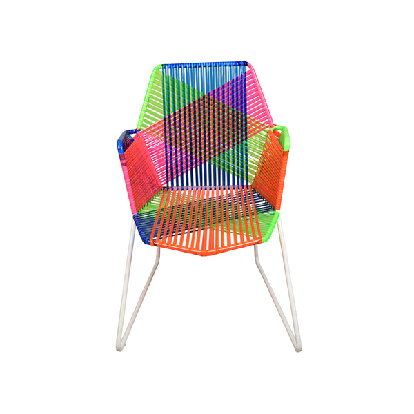 Psychedelic Metal & Plastic Cane Outdoor Garden Chair in Various Colour Combos 1 BHK Interiors