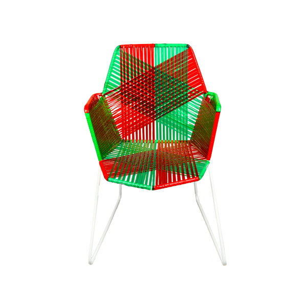 Psychedelic Metal & Plastic Cane Outdoor Garden Chair in Various Colour Combos 1 BHK Interiors