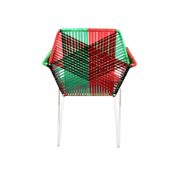 Psychedelic Metal & Plastic Cane Outdoor Garden Chair in Various Colour Combos 1 BHK Interiors