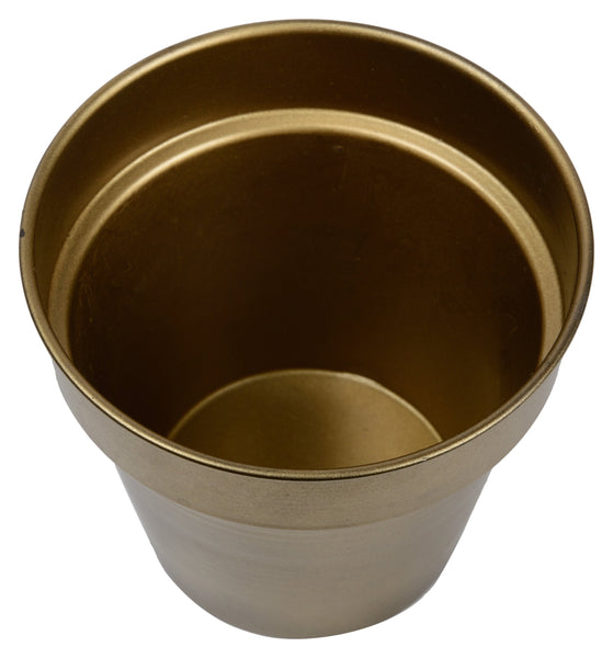 Round Metal Hanging Planter in Gold Finish (Large) 1 BHK Interiors