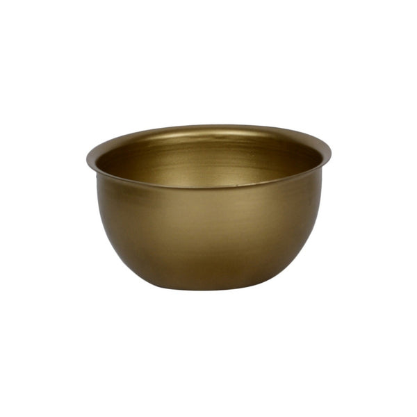 Simple Bowl Metal Planter/Pot in Gold Finish or White 1 BHK Interiors