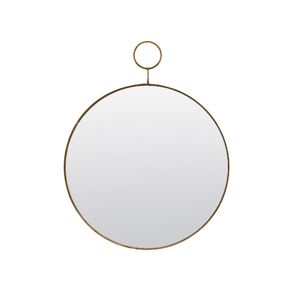 Slim Brass Loop Round Wall Mirror 1 BHK Interiors