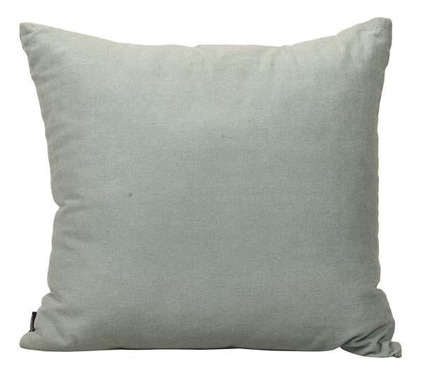 "100% Pure Olive Oil" Teal Cotton Cushion Cover in Teal 1 BHK Interiors