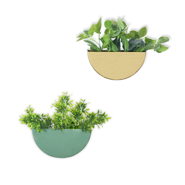 Crescent Metal Mounted Wall Planters 1 BHK Interiors