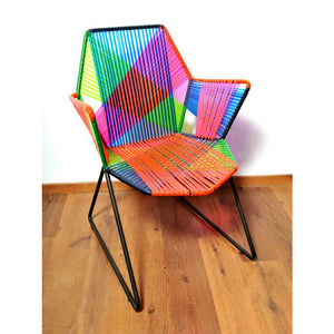 Psychedelic Metal & Plastic Cane Outdoor Garden Chair in Various Colour Combos 1 BHK Interiors