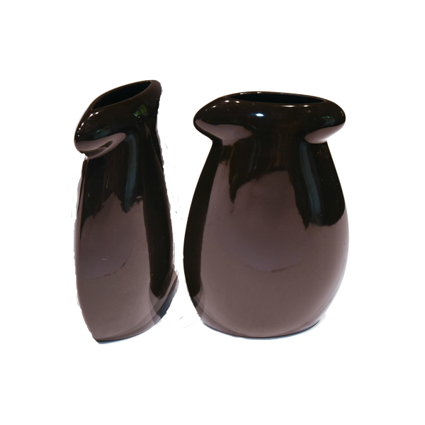 Ceramic Imported Vase in Midnight Black / Snow White 1 BHK Interiors