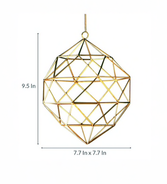 Metal Decorative Hanging Pendant in Gold Finish 1 BHK Interiors